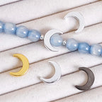Moon Metal Beads 15mm Glossy Zinc Alloy 40pcs