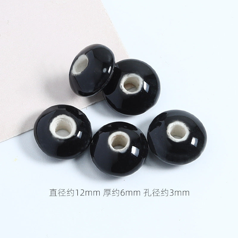 Ceramic UFO Spacer Beads 12mm Vintage Fambe Blaze 40pcs 16