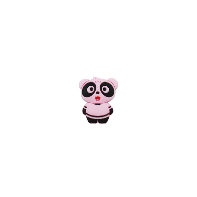 Silicone Focal Beads Panda Pastel Colors Expressions 10pcs 4