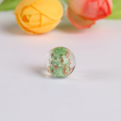 Lampwork Glass Beads Round 8 10 12mm Luminous Porcelain Gold Foil 5pcs 12