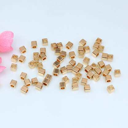 Brass Square Metal Beads 2-5mm Smooth Polished Gold Finish 100pcs 3