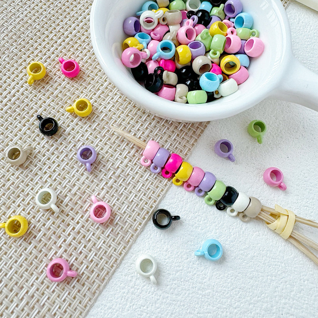 Cup Metal Beads 8mm Baking Painted Pastel Colors 30pcs