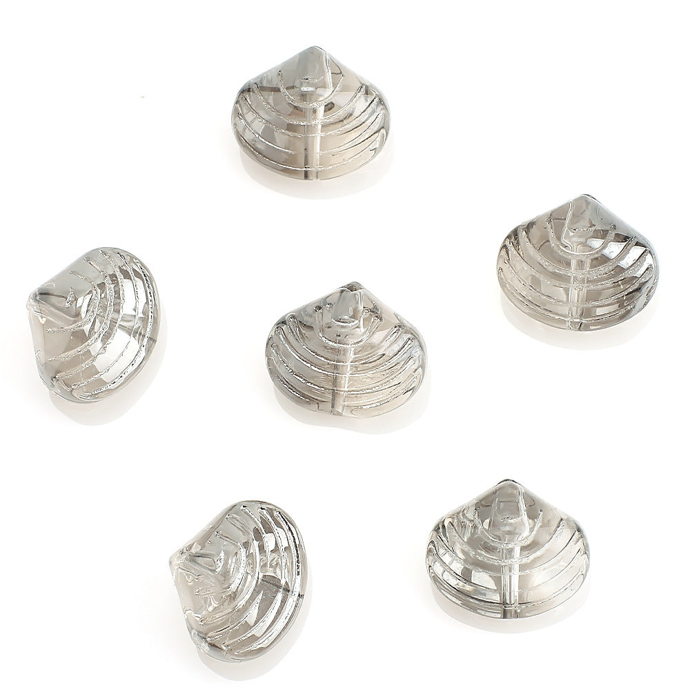 Electroplated Spiral Shell Glass Beads 14mm Iridescent Colors 30pcs 11