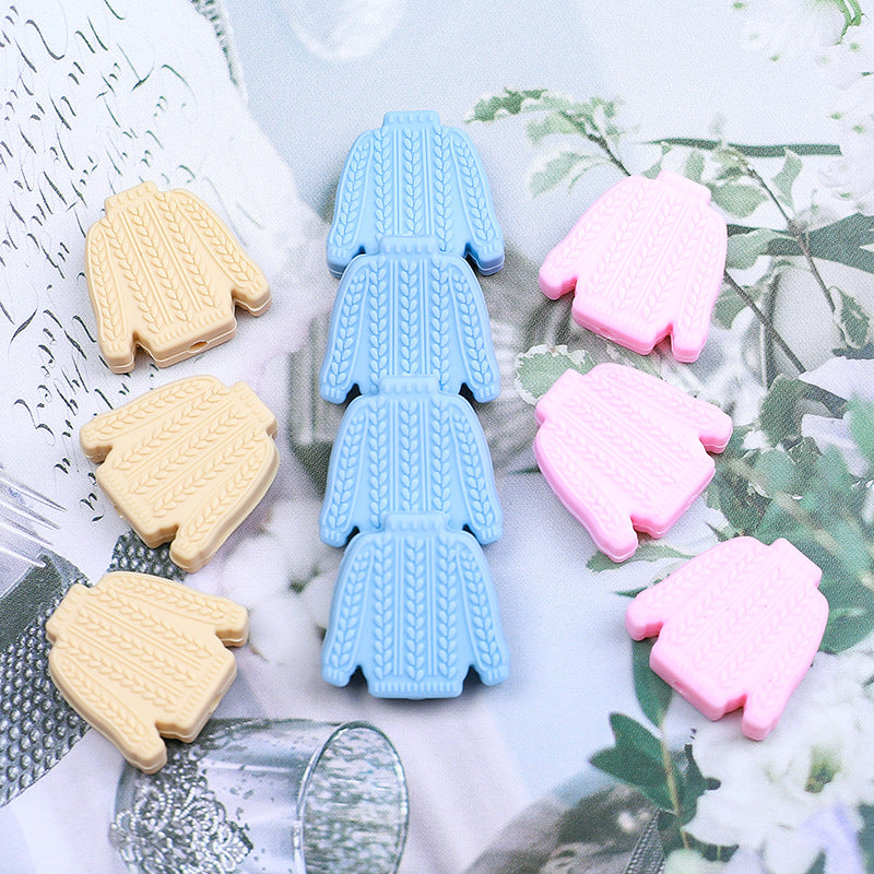 Silicone Focal Beads Sweater Cable Knit Pattern 20pcs 3