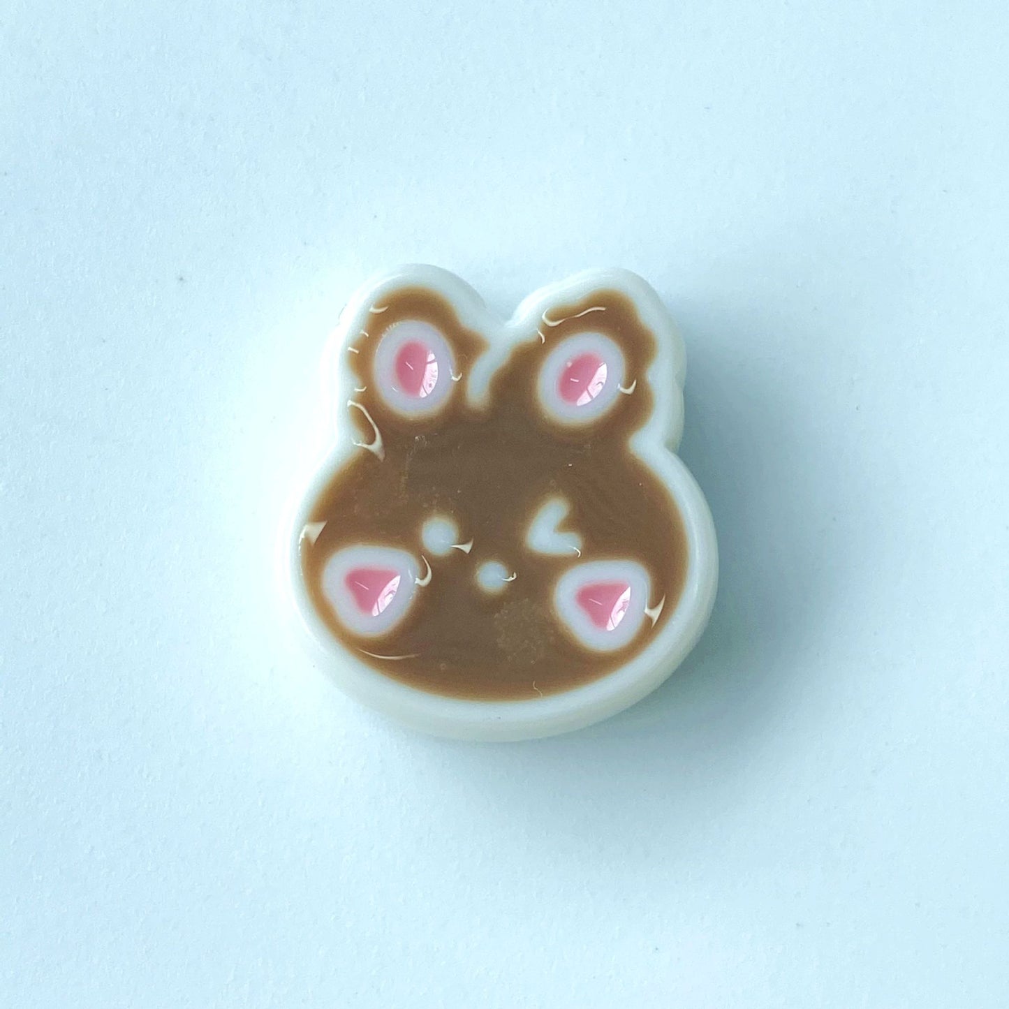 Hand-Painted Rabbit Acrylic Beads 22x24mm Glossy Pastel 100pcs 14