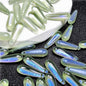 Long Teardrop Glass Beads 22mm Pale Blue Glossy 20pcs 11