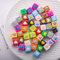 Warm Winter Color Series Heart Acrylic Square Beads 12.5mm 20pcs 3
