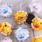 Embellished Bubblegum Beads 17mm Winnie & Stitc Polymer Clay 5pcs