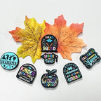 Silicone Focal Beads Graduation Season Colorful Text Design 20pcs 4