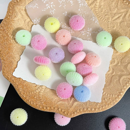 Acrylic Wheel Shape Spacer Beads 22mm Flocked 50pcs 2