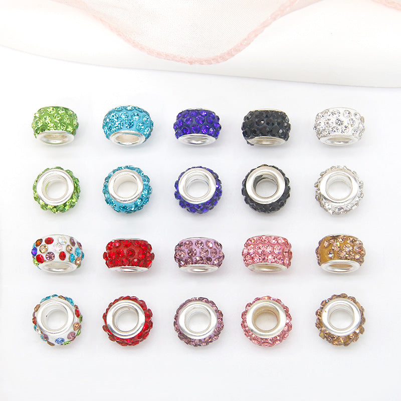 Rhinestone 3-Rows Spacer Beads 12mm Large Hole 50pcs 16