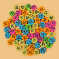 Round Clay Beads 9mm Colorful Funny Expression Polymer 100pcs 6
