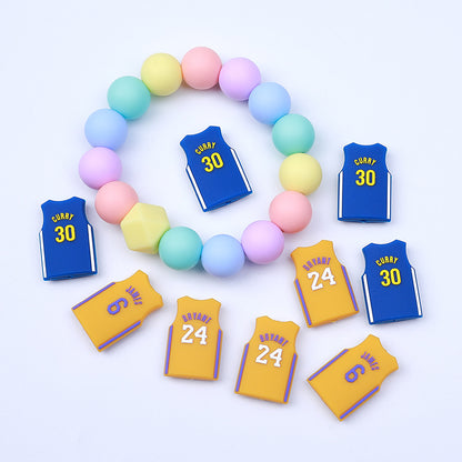 Silicone Focal Beads NBA Jerseys Player Names Numbers 20pcs 4