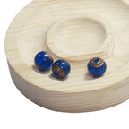 Lampwork Glass Beads Round 10 12 14mm Gold Foil Jewel Toned 5pcs 5