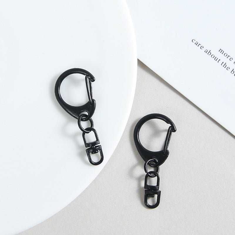 Zinc Alloy D Shaped Colorful Buckle Keychain Clasps 20pcs 38mm 17