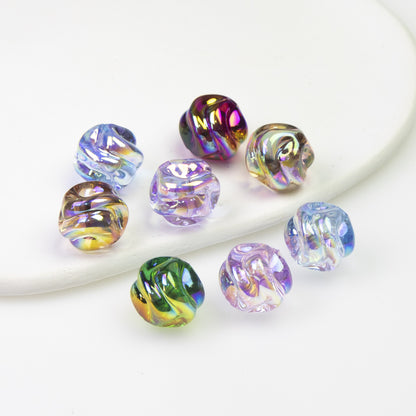 Transparent Twist Acrylic Beads 15mm 16mm Plated Assorted 20pcs 3