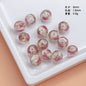 Lampwork Glass Beads Floral Pink Tone Translucent Faceted 4pcs 9