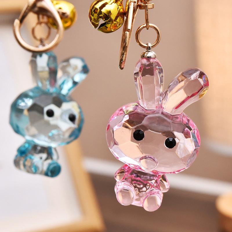 Acrylic Transparent Rabbit Keychain Creative Cute Bunny Charm 2