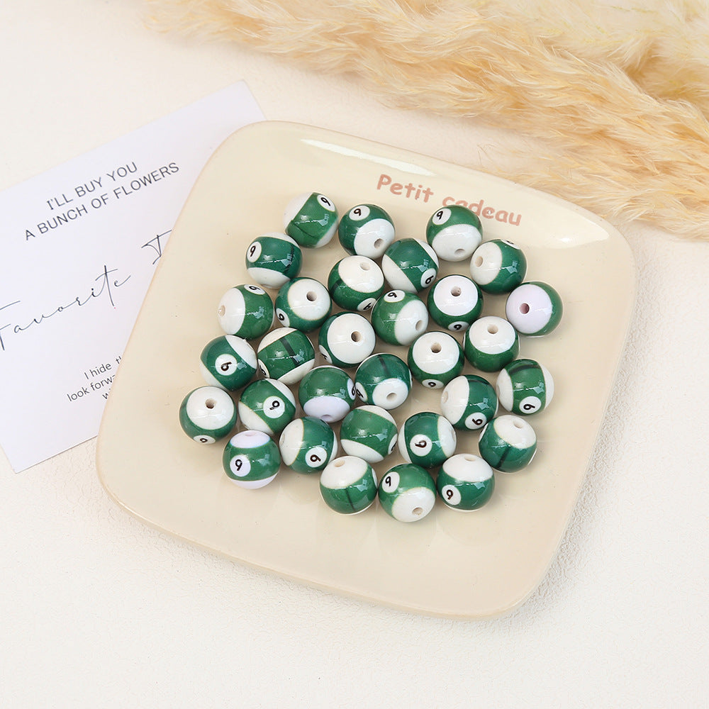 Painted Billiards Acrylic Beads 16mm Creative Colorful 100pcs 14