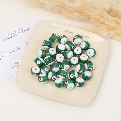 Painted Billiards Acrylic Beads 16mm Creative Colorful 100pcs 14