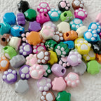 Cat Paw Metal Beads 11mm Glossy Enamel Painted Alloy 10pcs 4