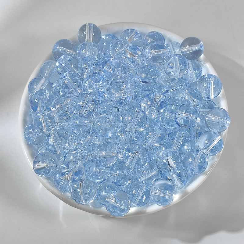 Ice Transparent Round Glass Beads 8mm Pastel Frosted Glow 100pcs 7