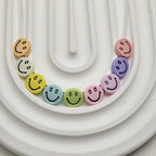 Smiling Face Metal Beads 10mm Baking Painted Zinc Alloy 50pcs 2