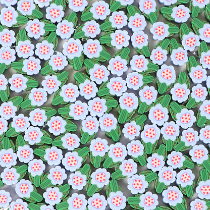 Flower Clay Beads 11mm Colored Pastel Polymer 100pcs 9