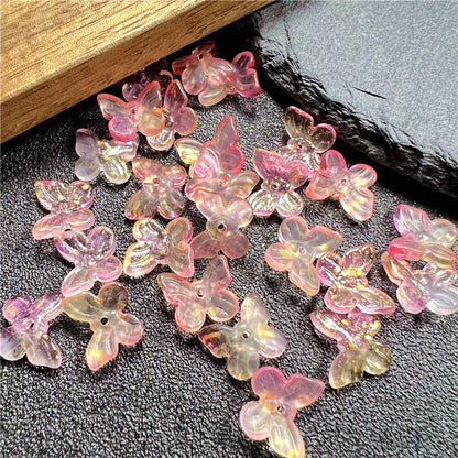 Czech Glass Beads Butterfly 11mm Gradient Purple Blue Green 50pcs 13