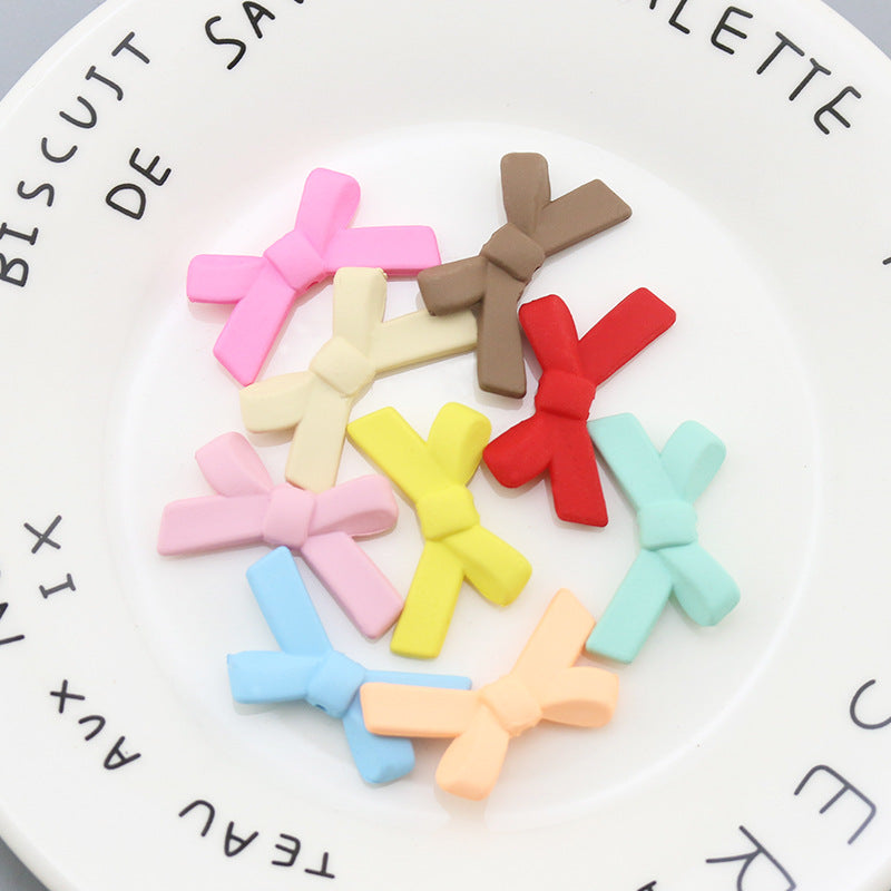 Rubberized Spray Painted Cross Acrylic Beads 34x21mm Matte Mixed Colors 20pcs 3