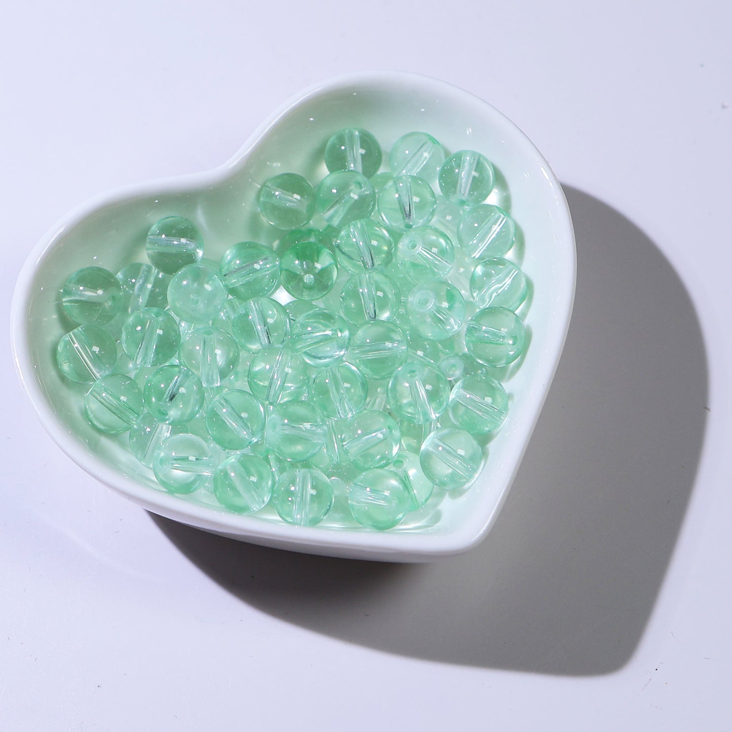 Transparent Round Glass Beads 8mm Monochrome Mixed Colors 100pcs 11
