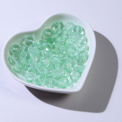 Transparent Round Glass Beads 8mm Monochrome Mixed Colors 100pcs 11