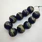 Lampwork Glass Beads Round 20mm Ancient Jade Color Phoenix Tail 5pcs 10