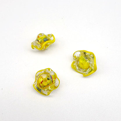 Lampwork Glass Beads Mushroom 15mm Hand Painted Colorful 10pcs 10