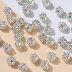 Floral Round Alloy Rhinestone Beads 6mm 8mm Silver Filigree 10pcs 4