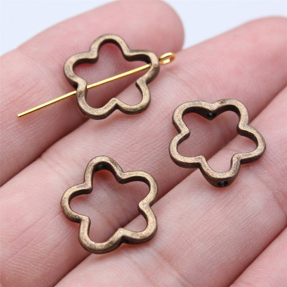 Hollow Flower Metal Beads 16mm Vintage Inspired Openwork 60pcs 6