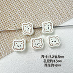 Bear Metal Beads 13mm Glossy Painted Alloy 10pcs 2