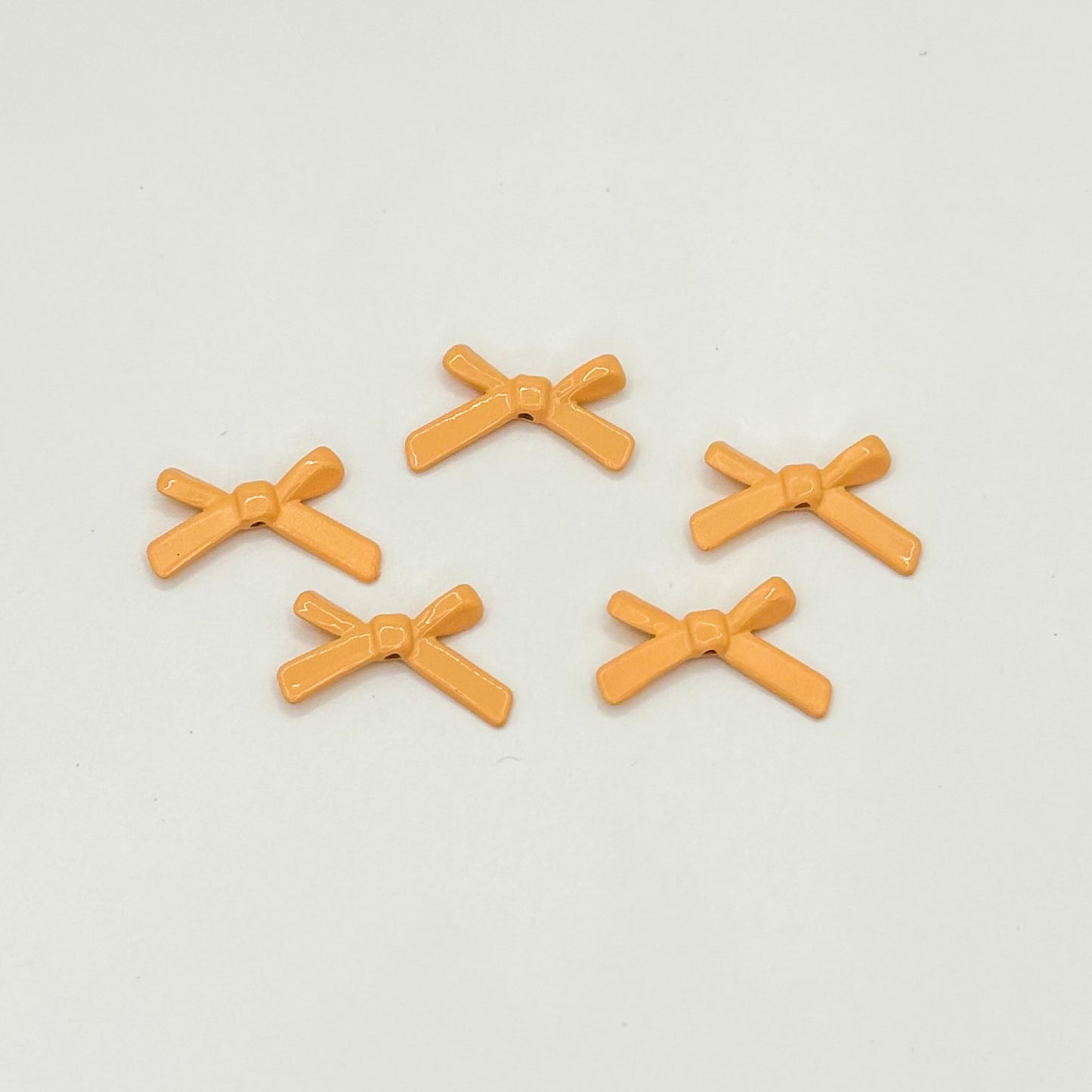 Bow Metal Beads 20mm Baking Painted Polished Alloy 50pcs 11