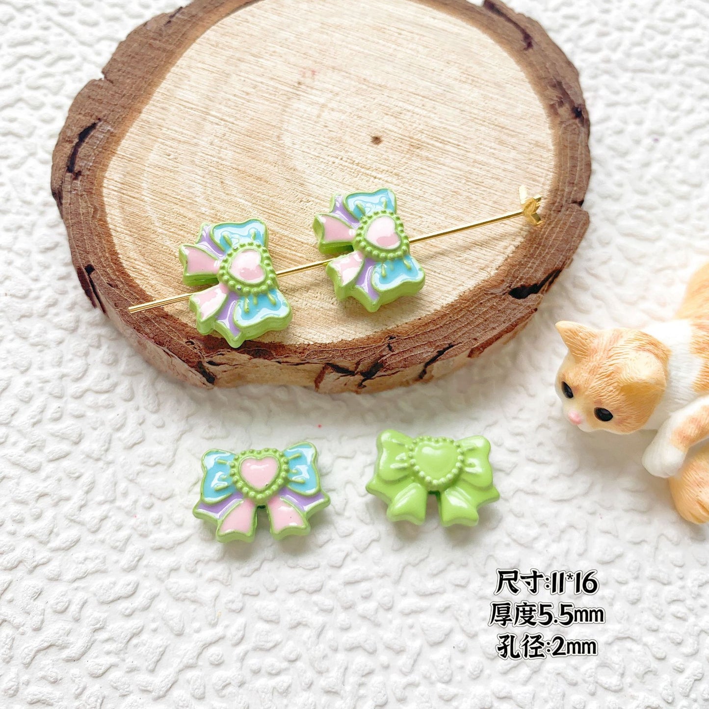 Bow Ballet Shoe Metal Beads Decorative Pastel Painted 20pcs 15