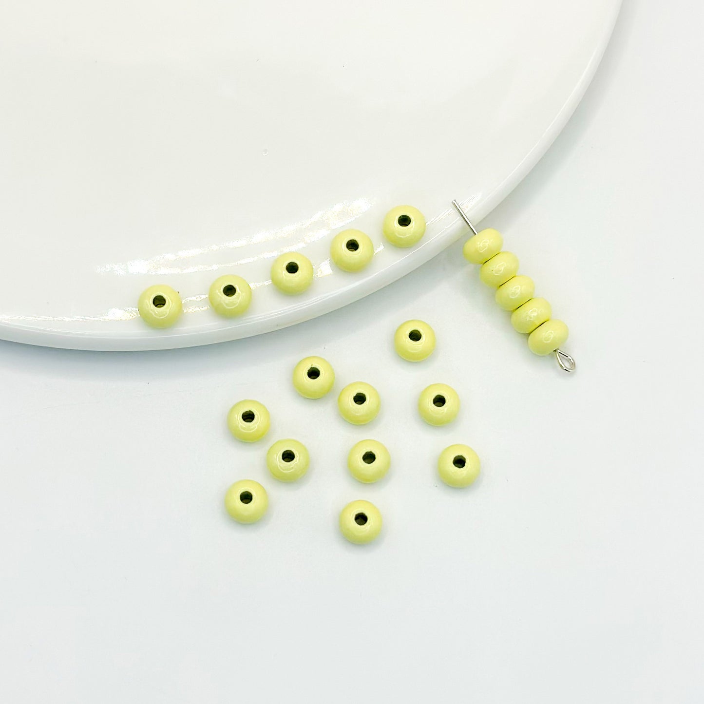 Alloy Spacer Beads 6mm Colorful Baking Painted 50pcs 11