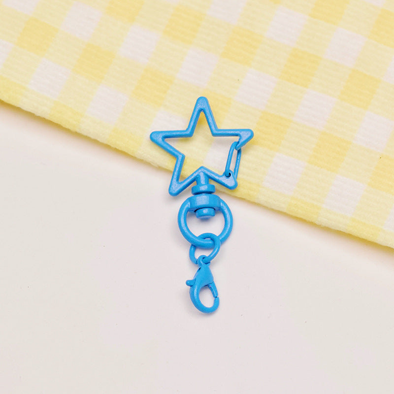 Zinc Alloy Star Keychain Buckles with Mini Lobster Clasps 5cm 20pcs 10