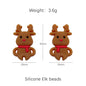 Silicone Focal Beads Christmas Santa Claus Snowman Reindeer 20pcs 7