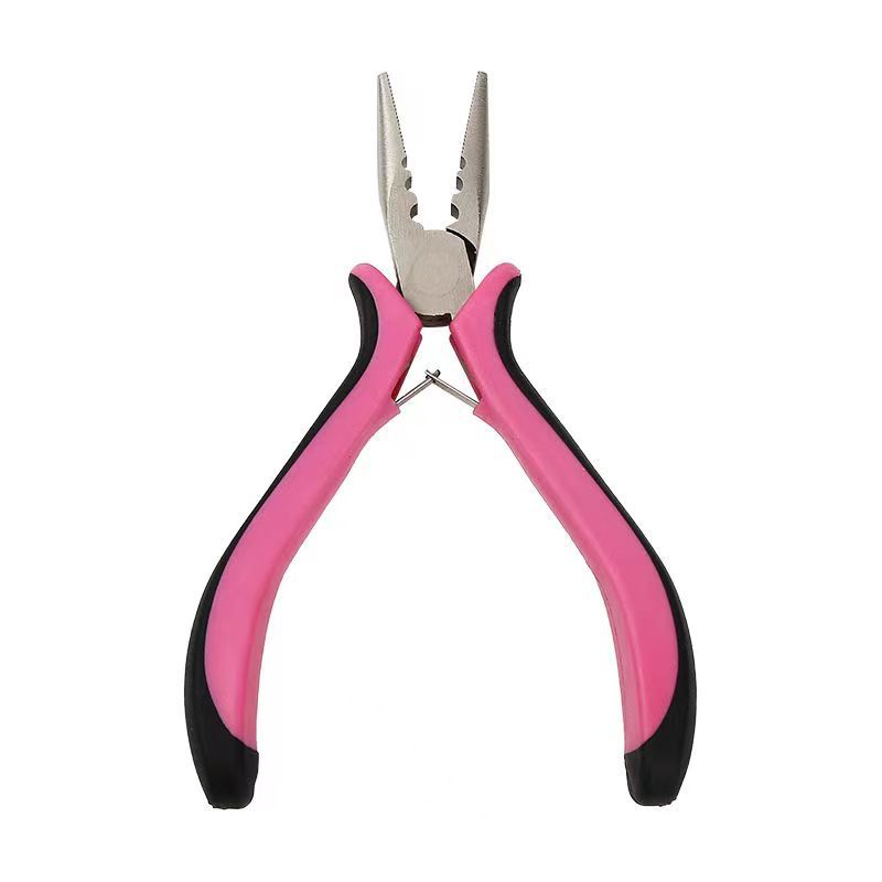Three-Hole Hair Extension Pliers Ergonomic Steel Rubber Handles 128mm 1pc 5