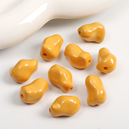 Glossy Irregular Stone Acrylic Beads 20mm Colorful Painted 50pcs 7