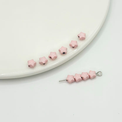 Star Metal Beads 5mm Baking Painted Colorful Finish 40pcs 7
