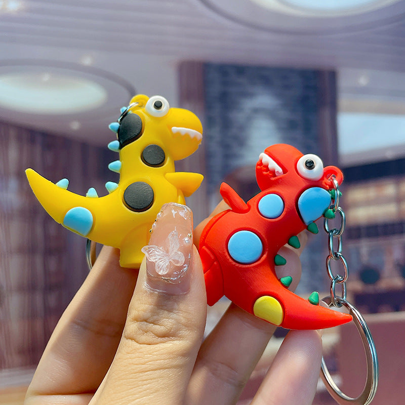 Cute Cartoon Dinosaur Keychain PVC Polka Dot Small Charm 2