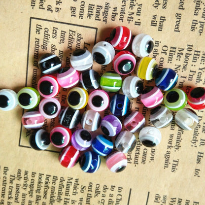 Striped Evil Eye Resin Beads 6-12mm Glossy Multicolor 500pcs 5