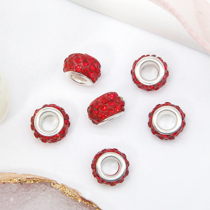 Rhinestone 3-Rows Spacer Beads 12mm Large Hole 50pcs 8