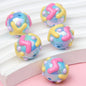 Painted Acrylic Beads 16mm Cream Colored Textured Pastel Doodles 10pcs 6