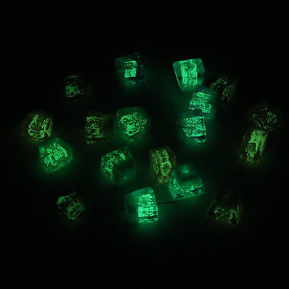 Lampwork Square Glass Beads 18mm Glow In The Dark Japan Fuji Mountain 25pcs 2